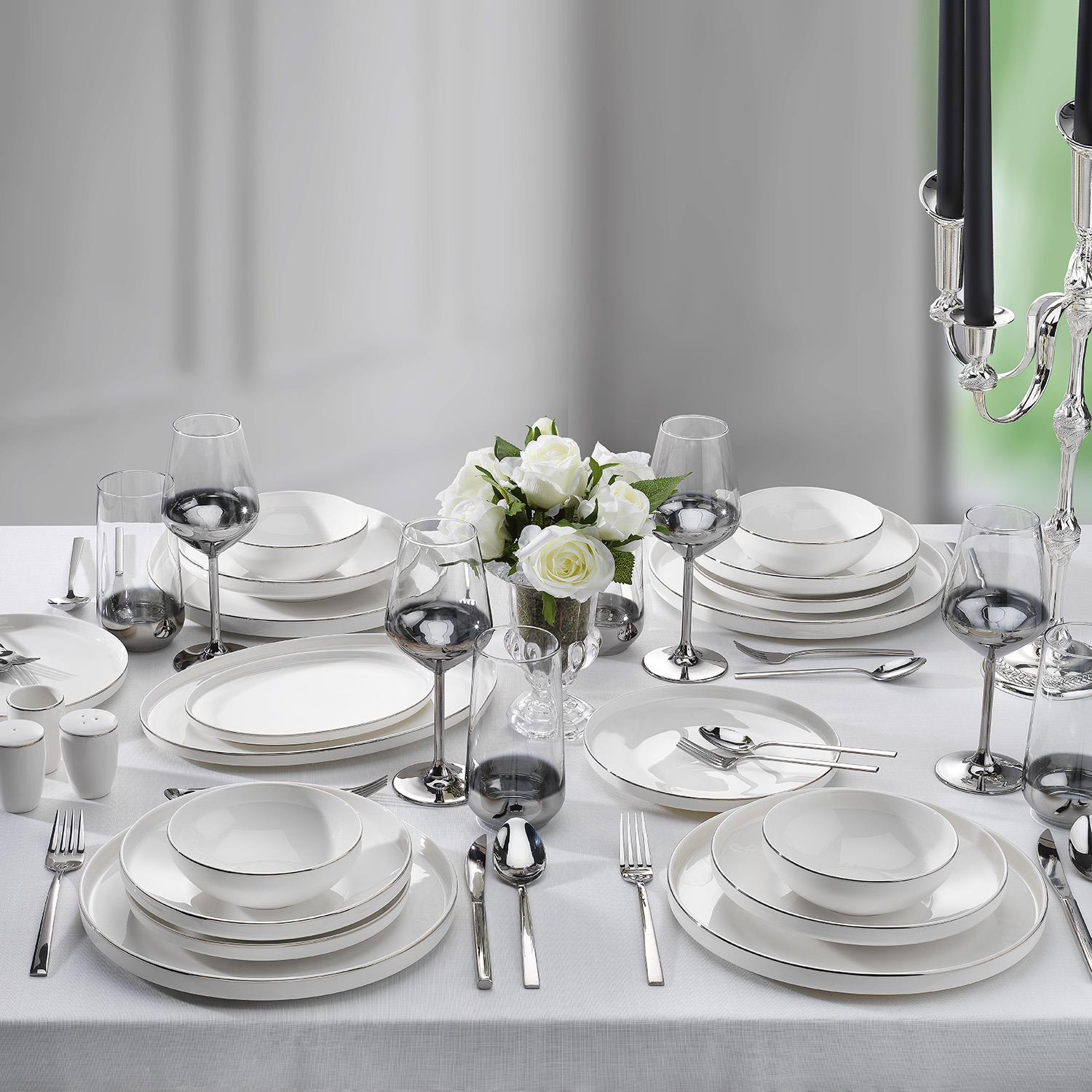 Schafer 1s0020-01001-plt01 Adel Platin 56 Prç Platin Yemek Takımı