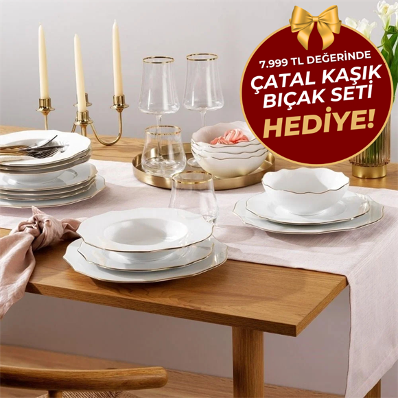 Schafer Galio Yemek Takımı 48 Parça-Gold