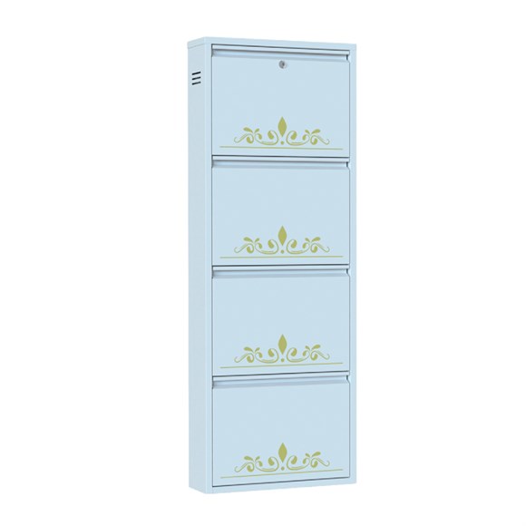 Rubi Line Ab-14 -  4'Lü Ayakabı Dolabı 50*15*136 Beyaz
