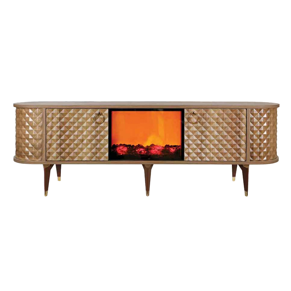 Evmodul Ek 107 Mebran  Şömineli Tv Sehpası Ceviz