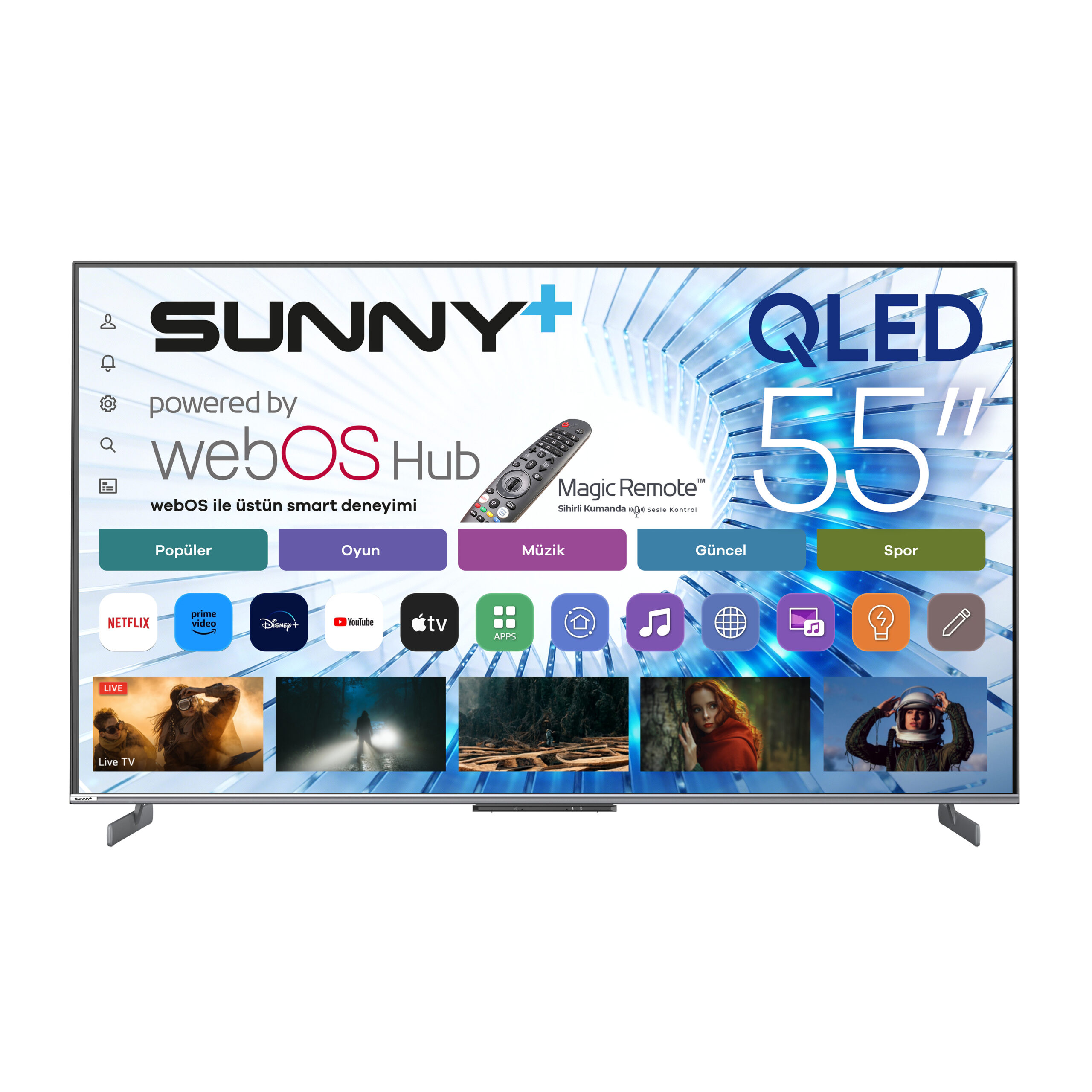 Sunny Plus 55 inc 140 Ekran Qled Uhd Webos Led Tv