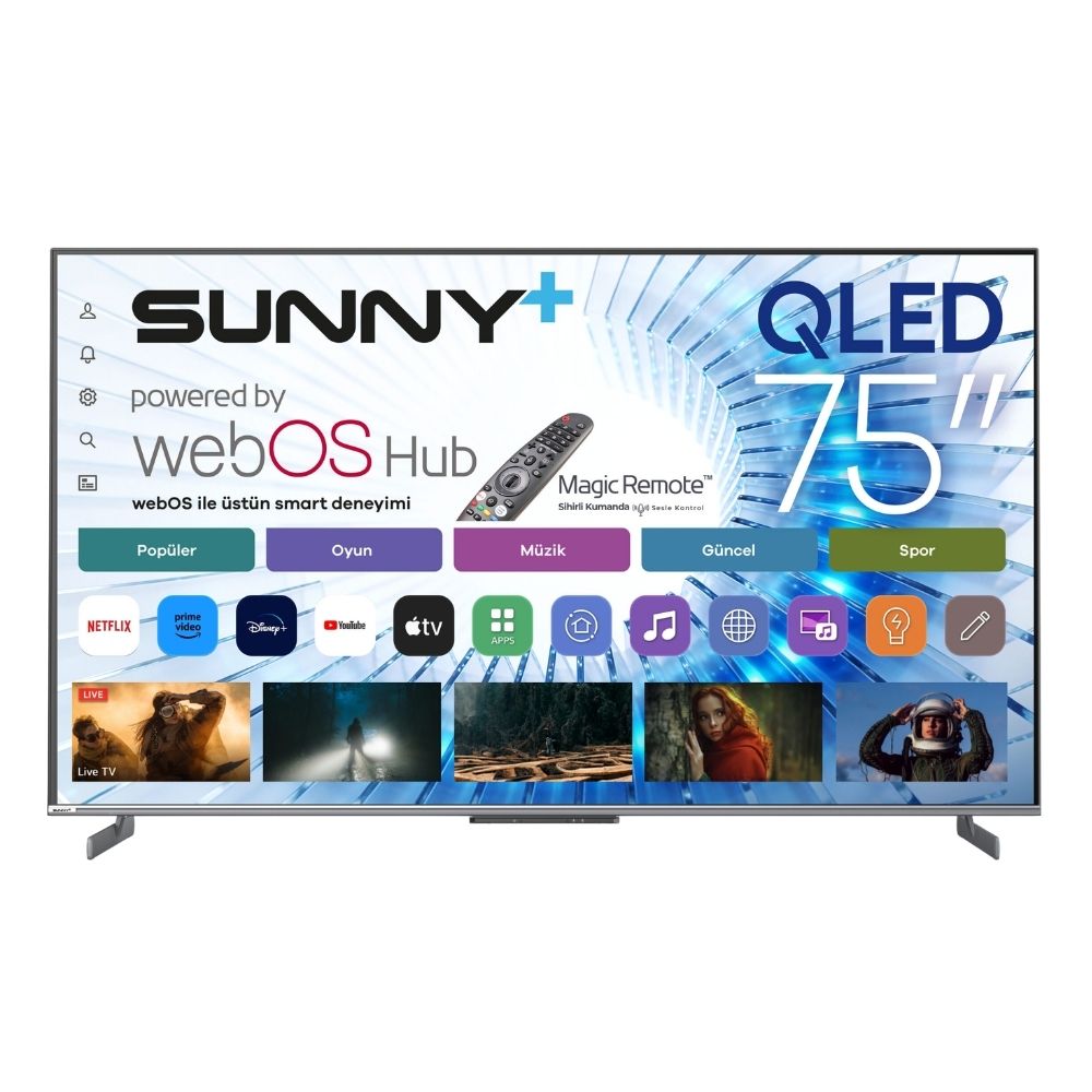 Sunny Plus 75 inc 190 Ekran Qled Uhd Webos Led Tv