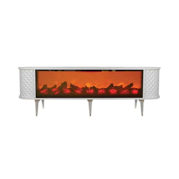 Evmodul Ek 104  Şömineli 160 Cm Tv Sehpası Beyaz