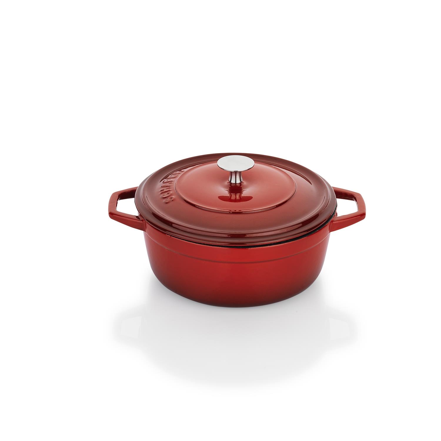 Schafer Guss Chef Döküm Derin Tencere 20 cm 2 Prç Kırmızı