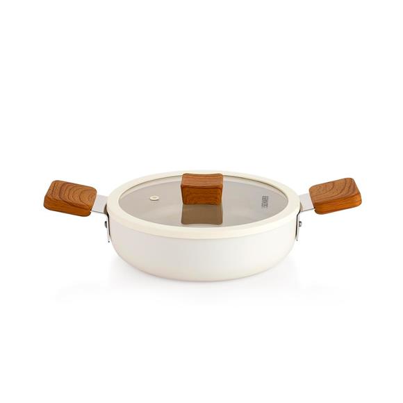 Schafer Ceramoni Seramik Kapaklı Sahan 20 Cm-Krem