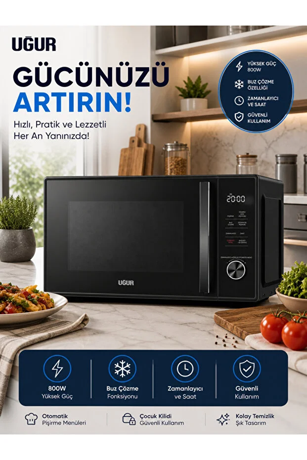 Uğur Uef25m Smd 25lt Mikrodalga Fırın Siyah