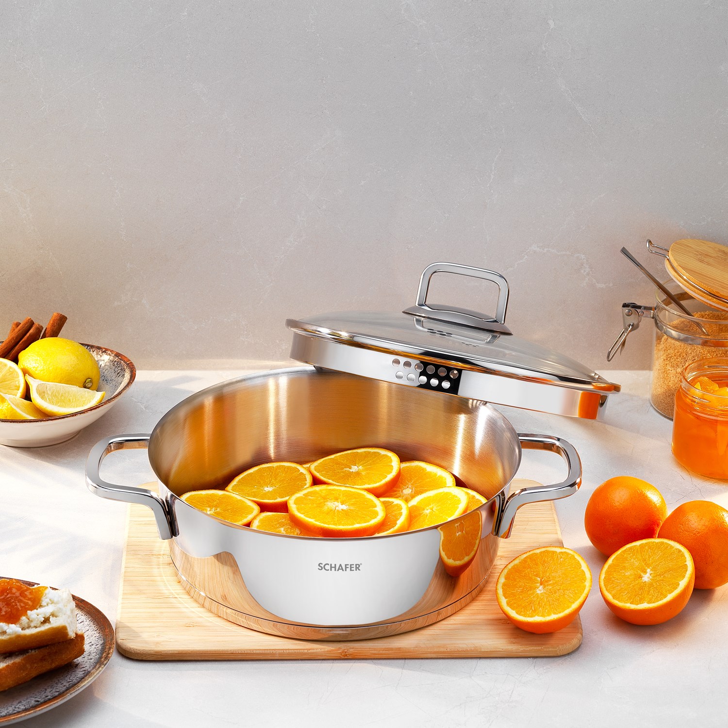 Schafer New Stahl Çelik  Derin Tencere 26 Cm 2 Parça-Inox