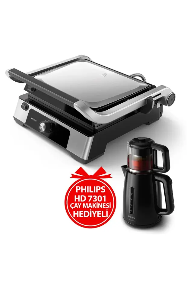 Philips HD6301/90 5000 Serisi Izgarali Tost Makinesi (HD7301/00 Çay Makinesi Hediye)
