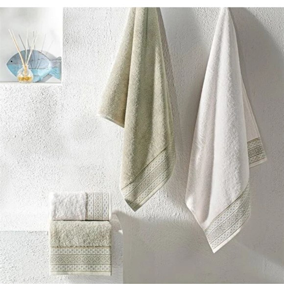 Taç Pure Cotton Hamam Set Ethna Ekru Taş