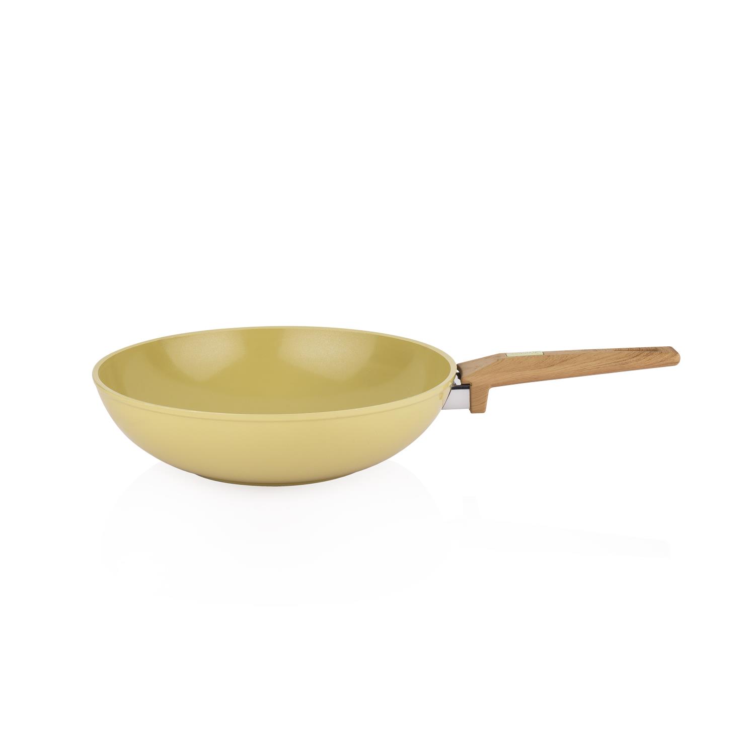 Schafer Fiesta 28 Cm Seramik Wok Tava-Yeşil