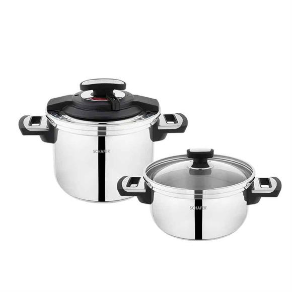 Schafer 1s3209-27002-sıy01 İn-safe 2 Li Düdüklü Tencere Seti 4 Parça Siyah