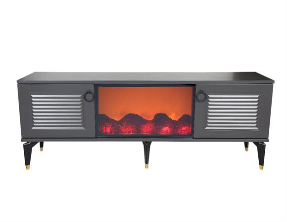 Evmodul Ek 101- 150 Cm Antrasit Şömineli Tv Sehpası