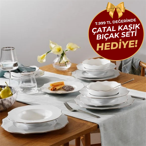 Schafer Galio Yemek Takımı 48 Parça-Platin