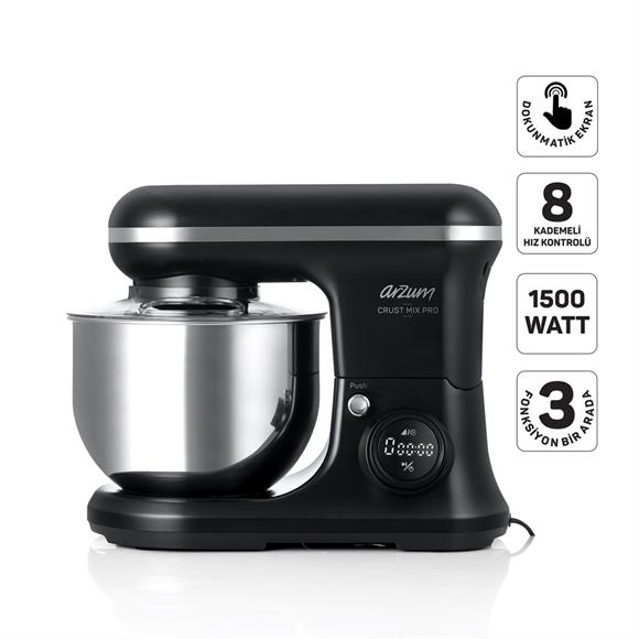 Arzum AR1186 Crust Mıx Pro 1500 Stand  Mikser Siyah