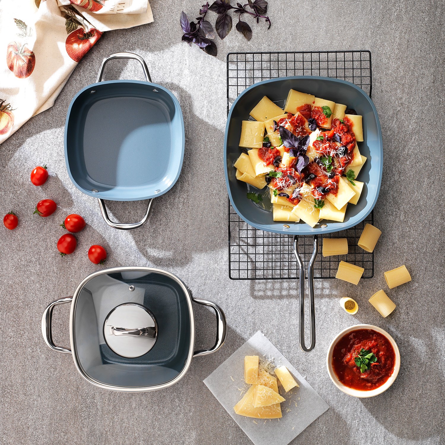 Schafer Gastronomie Master Seramik Tava 24 Cm-Siyah/Gri
