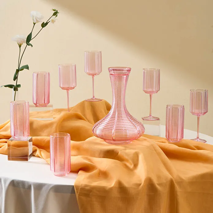 Karaca Lıebe 25 Parça Bardak Seti, Pembe