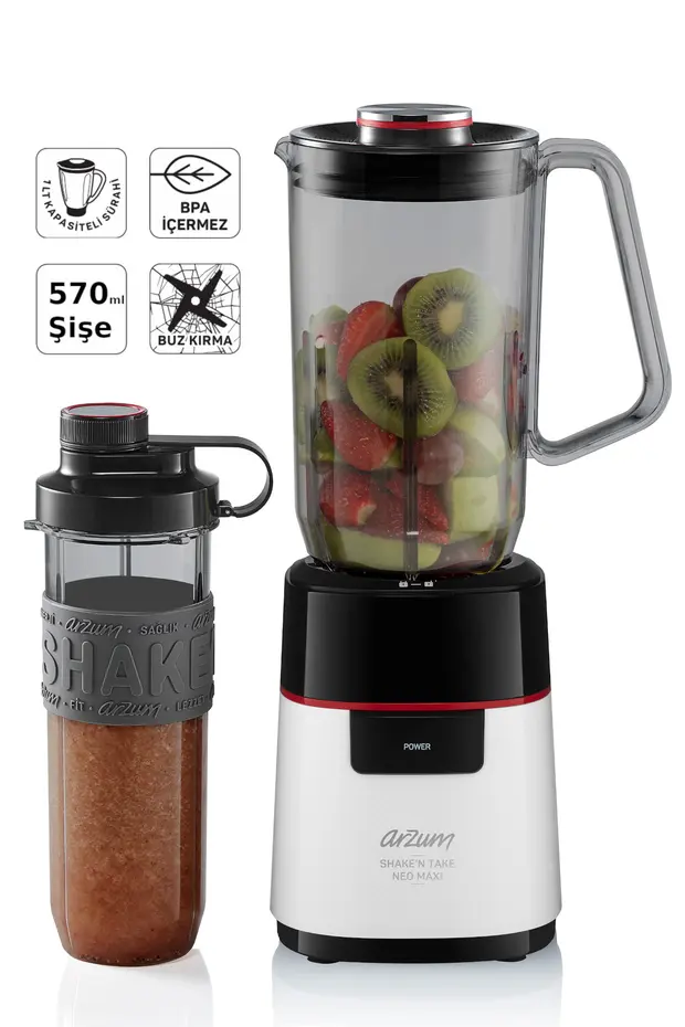 Arzum AR1174-b Shake N Take Neo Maxı Sürahi Blender-2 Pin Beyaz
